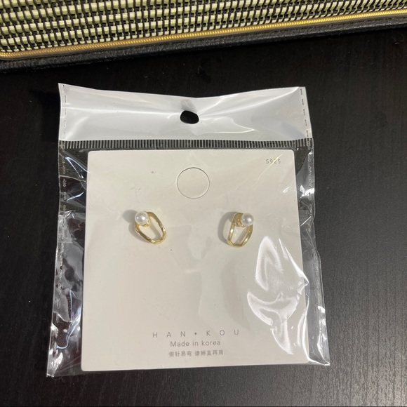 Gold pearl earrings - Picture 4 of 8